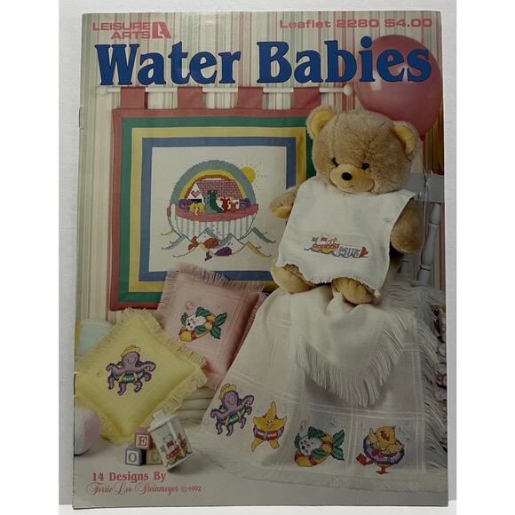 VTG Leisure Arts Cross Stitch Design Book-Water Babies Designs - Picture 1 of 3